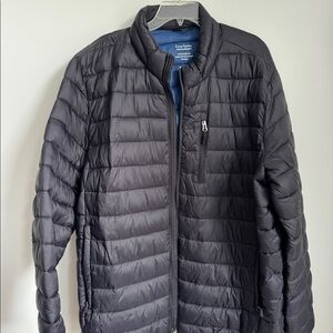 NAVY - Men's Down Packable Quilted Puffer Jacket black with blue interior